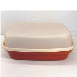 Vintage Tupperware Season-Serve Marinating Container Paprika Orange 1294